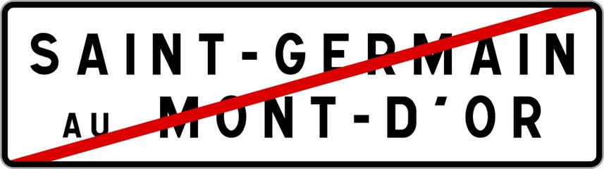 Panneau sortie ville agglomération Saint-Germain-au-Mont-d'Or / Town exit sign Saint-Germain-au-Mont-d'Or