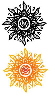 Sun symbol as an ornate mandala