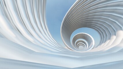 Naklejka premium Abstract metallic curve waves background 3d render