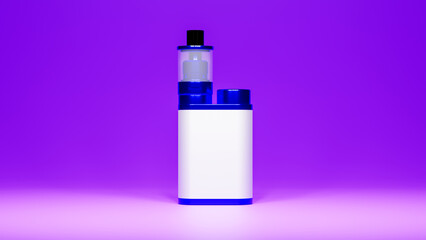 Mockup electronic cigarettes on purple background. 3d rendering