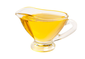 Bowl with olive oil isolated on white