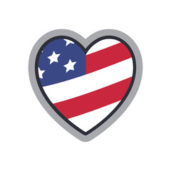 United states heart shape icon. American love patriotic symbol. USA.
