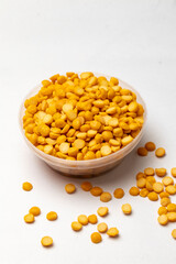 Toor Dal close-up photo With White Background