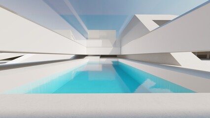 Obraz premium 3d rendering architecture background building geometric shape