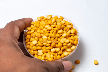 Toor Dal close-up photo With White Background