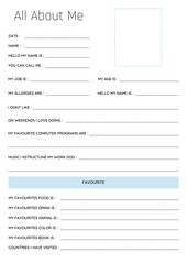 All About Me Planner Templates