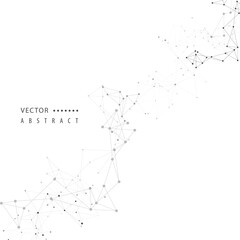 Connection dots and lines background. Minimal molecule background. Vector low poly design