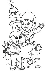 children's character cartoon coloring page for kids