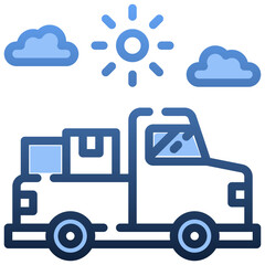 PICKUP TRUCK Gradient icon,linear,outline,graphic,illustration