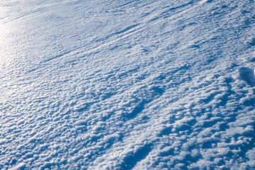 Blue frost ice snow floor on hill