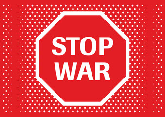Stop war sign. Warning emblem. Ukraine concept.