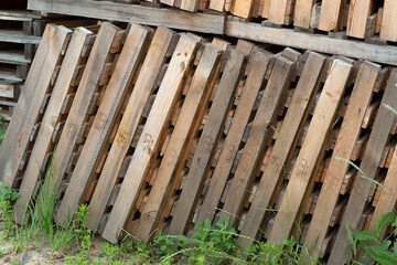 old wooden pallets container transportation