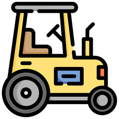 TRACTOR filled outline icon,linear,outline,graphic,illustration