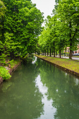 Fototapeta na wymiar A Little Canal in Piazzola sul Brenta, Padua, Veneto, Italy, Europe