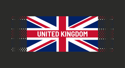 Obraz premium United Kingdom Flag vector illustration with words 