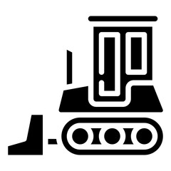 BULLDOZER glyph icon,linear,outline,graphic,illustration