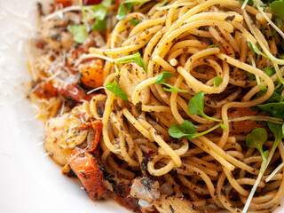Spicy Shrimp Oil Pasta with Parmesan Cheese