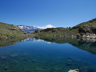 Fototapeta na wymiar Glacier mountains and lake view