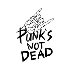 Punks not dead doodle illustration for sticker tattoo poster tshirt design etc
