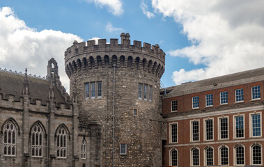 Fototapeta na wymiar Record Tower and Chapel Royal of Dublin Castle