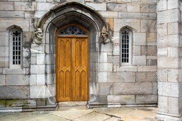 Fototapeta na wymiar The doors and art of Town Hall in Dublin, Ireland