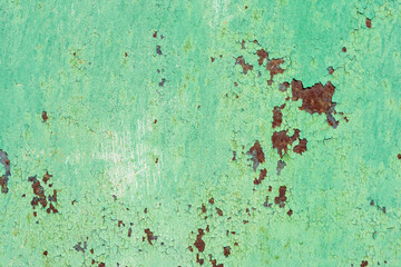 iron background with rust and old turquoise paint