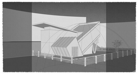 Sketch construction build concept blueprint template