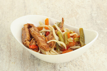 Chinese wok with chicken and teriyaki