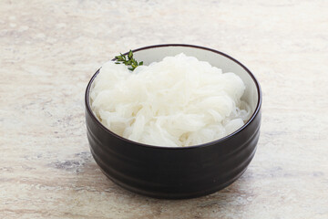 Glass asian noodles in the bowl