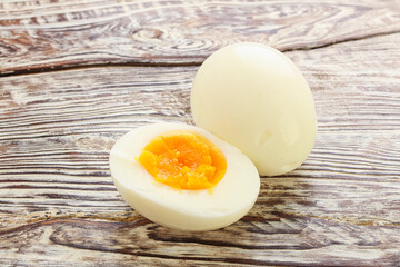 Boiled chicken egg for breakfast