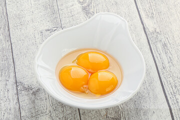 Chicken egg in the bowl