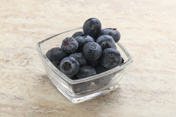 Sweet ripe blueberry heap in the bowl