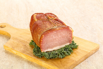 Delicous pork cured meat isolated