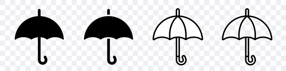 Flat umbrella. Set of black umbrellas. Vector clipart isolated on white background. © graphic_arts