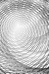 Abstract Black and White Pattern with Spiderweb. Spiral Textured Tunnel. Geometric Psychedelic Wallpaper. Raster. 3D Illustration