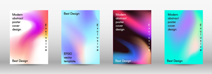 Set for liquid on colorful background.  Bright mesh blurred pattern in pink, blue, green tones.  Cover, poster, wallpaper. Colorful abstract texture. Poster design template.