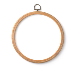 Top view of embroidery cross stitch hoop