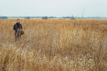 Man with a beard in a meadow