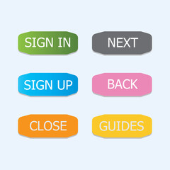  Modern vector set of trendy flat buttons. icons for web design and interface