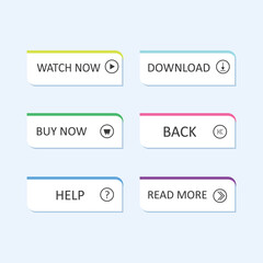  Modern vector set of trendy flat buttons. icons for web design and interface