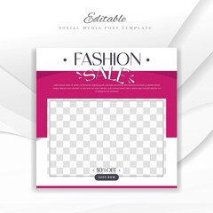 Minimalist fashion sosial media post template design vector