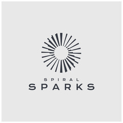 Initial Letter S with Sparks Rotation Sparkle logo design
