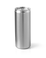 Aluminum can on white