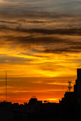 Naklejka premium Sunset in the city