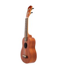 Fototapeta na wymiar Wooden ukulele guitar isolated over white background