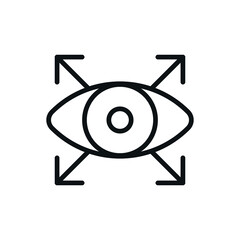 Wide viewing linear icon. Thin line customizable illustration. Contour symbol. Vector isolated outline drawing. Editable stroke