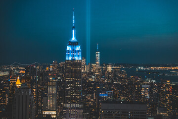 Fototapeta na wymiar NEW YORK, NY, NYC, MANHATTAN, 911, 911 TRIBUTE IN LIGHT