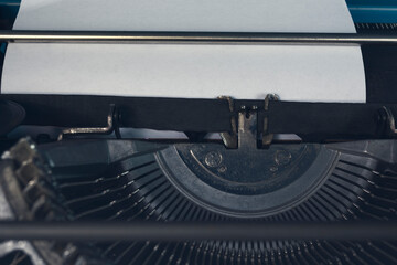 An old classic typewriter. Copy space. For text purpose. Background.