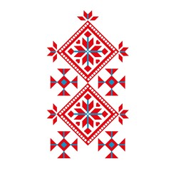 Vector illustration of Ukrainian folk ornament, fragment of ethnic embroidery, decor element