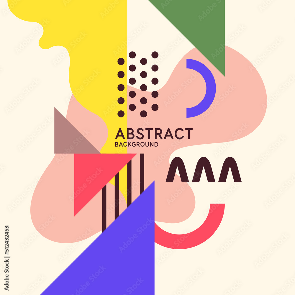 Poster modern geometric composition of various shapes. illustration for design. abstract background in the 
